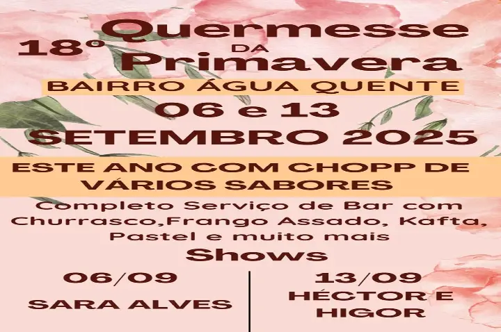 18ª Quermesse da Primavera do Bairro Água-Quente