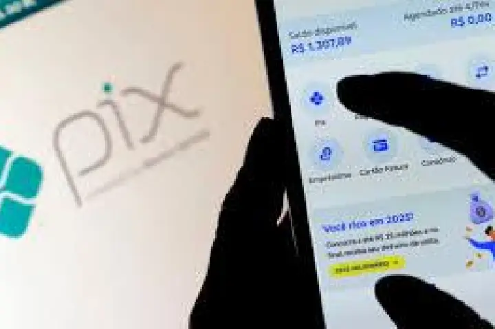 Aplicativo bancário para pagamento financeiro em Pix