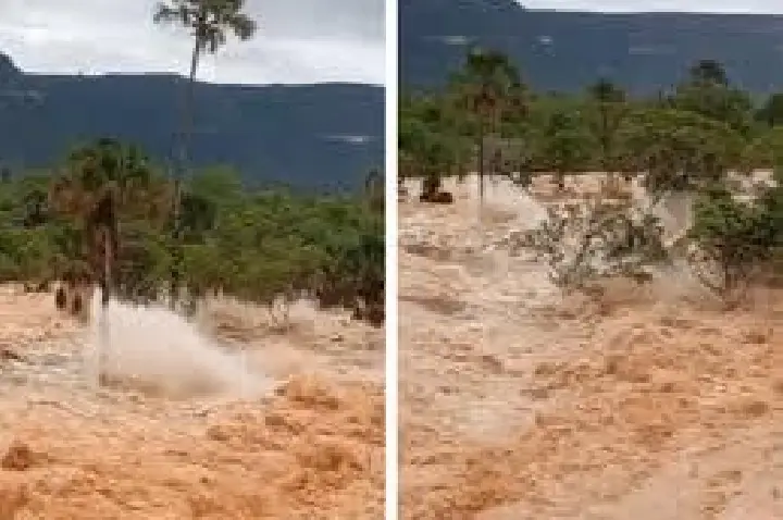Barragem de hidrelétrica se rompe e alaga comunidade; VÍDEO
