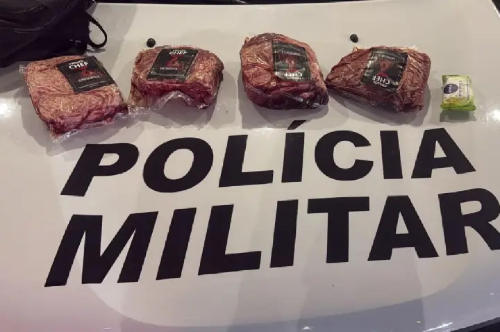 Bauru: homem é detido tentando furtar pacotes de carne de mercado