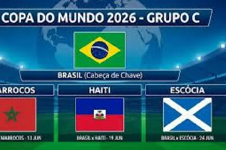Brasil pega Marrocos, Escócia e Haiti na 1ª fase da Copa de 2026