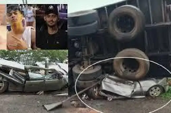 Caminhão tomba sobre carro e mata três irmãos e idoso em rodovia