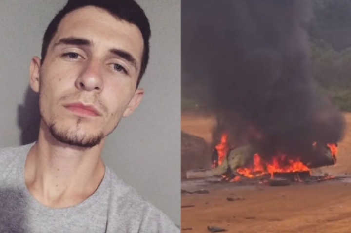Carro capota, pega fogo e mata piloto de 29 anos; VÍDEO