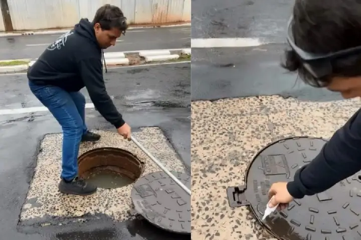 Comerciante precisa fechar bueiro da Nações após chuvas; VÍDEO