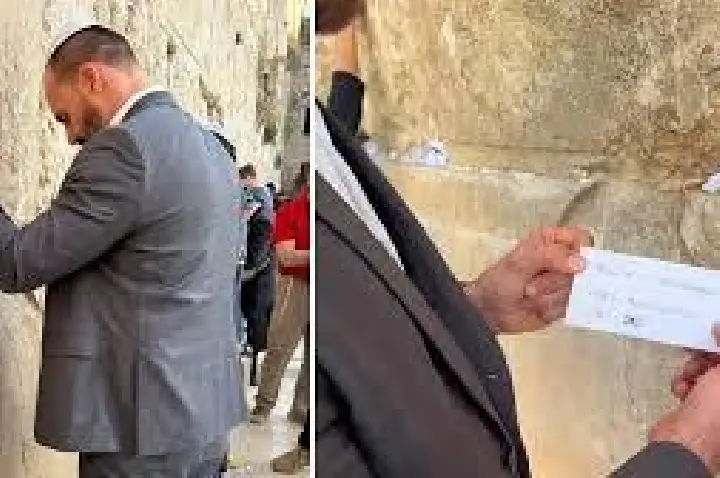 Eduardo visita Muro das Lamentações e pede liberdade a Bolsonaro