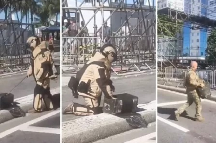 Esquadrão recolhe suposto artefato explosivo em Copacabana