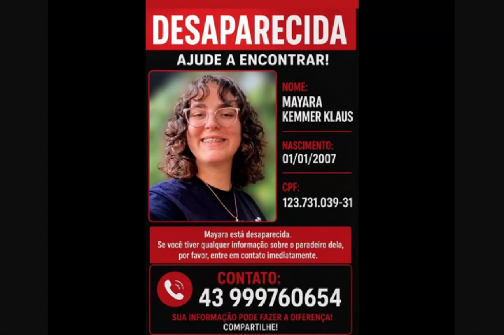 Estudante desaparece após trocar viagem de ônibus por carro