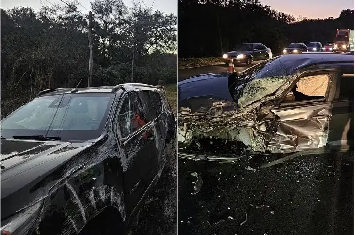 Fabiano, da dupla com César Menotti, capota carro na BR-040, em Juiz de Fora