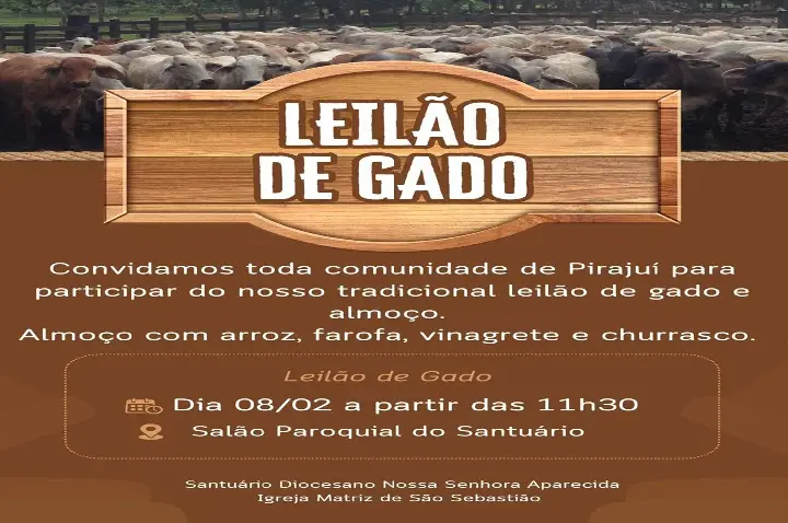 Leilão de Gado e almoço