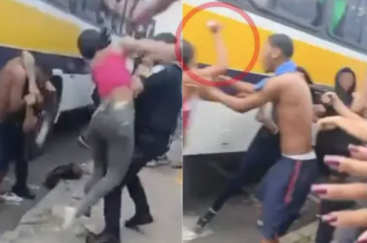Meninas com facas desafiam guardas em briga na saída da escola