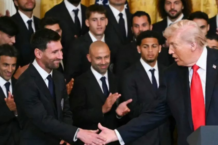 Messi visita Trump na Casa Branca junto com elenco do Inter Miami
