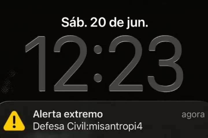 Moradores recebem alerta falso da Defesa Civil: 'misantropia'