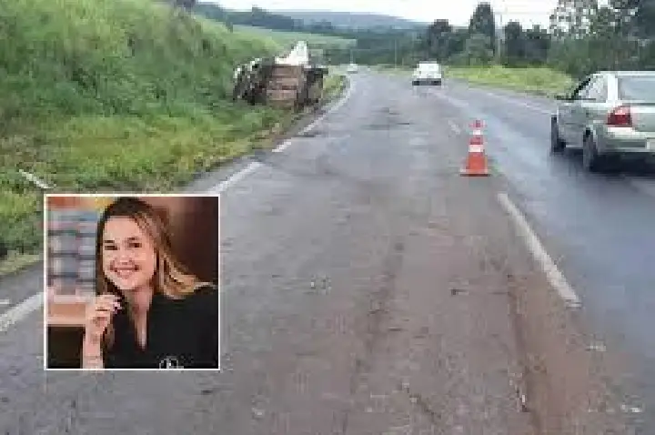 Mulher sobrevive a capotamento, mas morre atropelada por caminhão