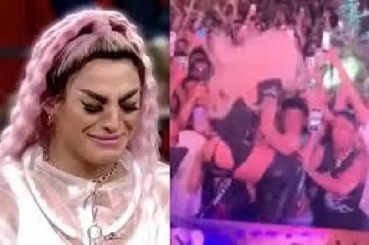 Pabllo Vittar bate cabelo e pula do palco, mas ninguém segura