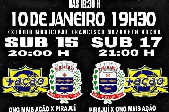 Pirajuí estreia Sábado contra ONG Mais Ação