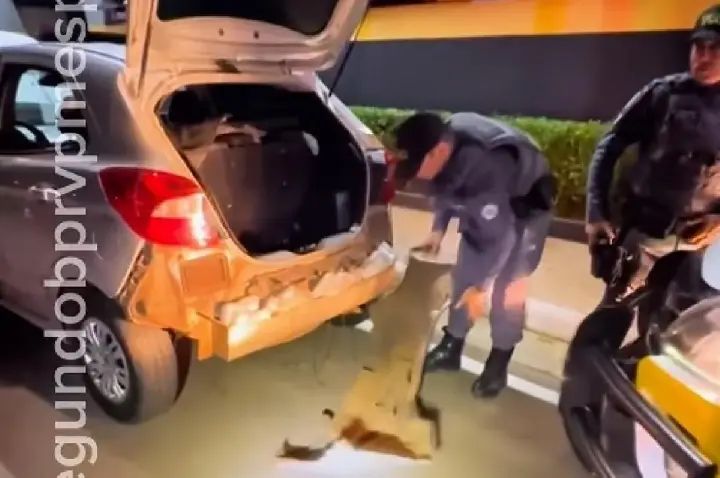 PM apreende R$ 100 mil em droga em compartimento secreto; VÍDEO