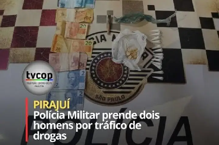 Polícia Militar prende dois homens por tráfico de drogas.