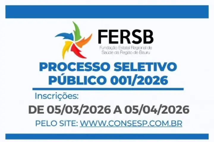 Processo seletivo: vagas na área da saúde em Bauru e Pederneiras