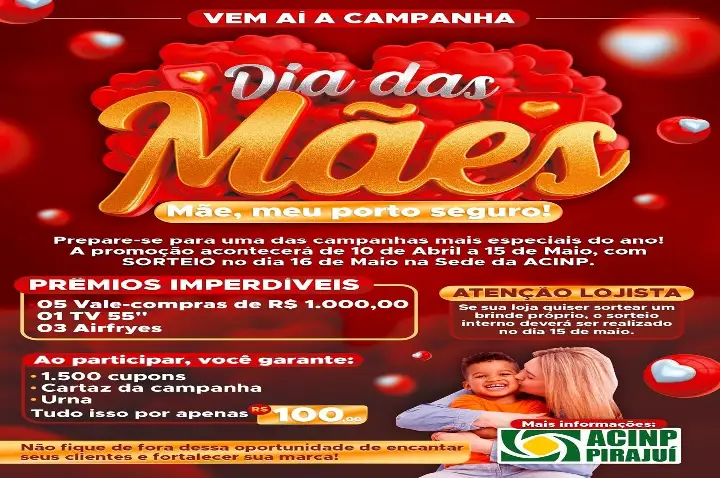 Sorteio de Prêmios do Dia das Mães (ACINP)