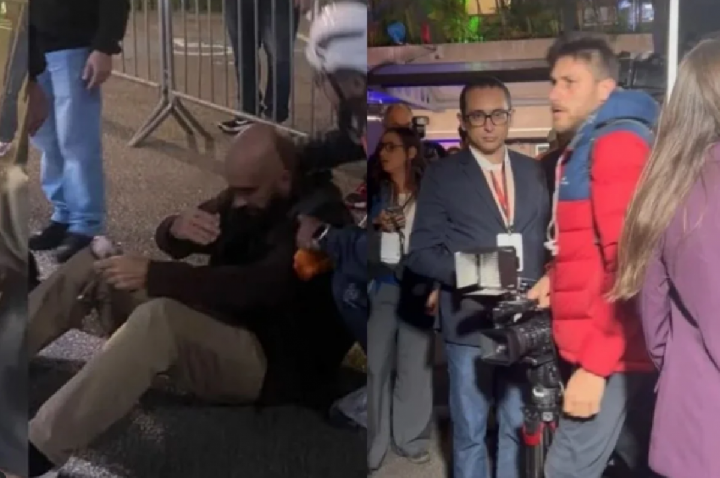 VEJA quando cinegrafista da Globo agride fotógrafo durante debate