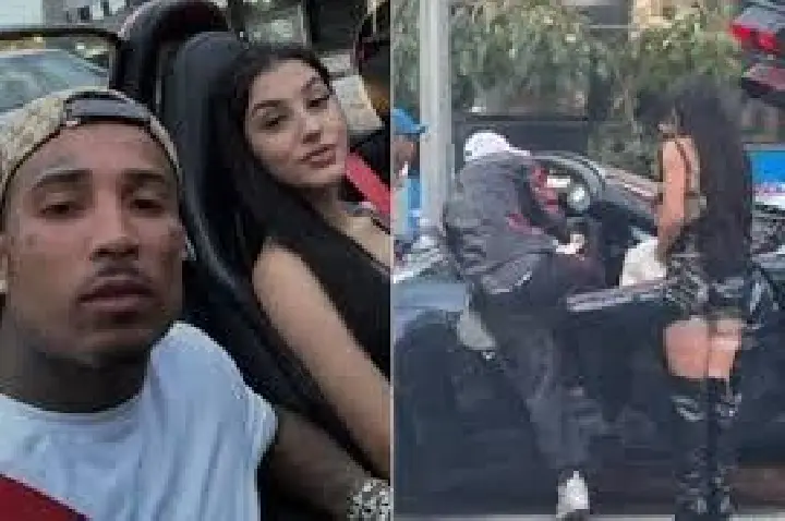 VÍDEO: Bia Miranda e Gato Preto batem carro de luxo e vão embora