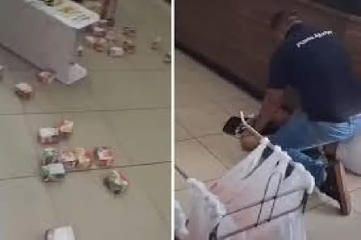 VÍDEO: Mulher provoca quebra-quebra em supermercado de Pinda
