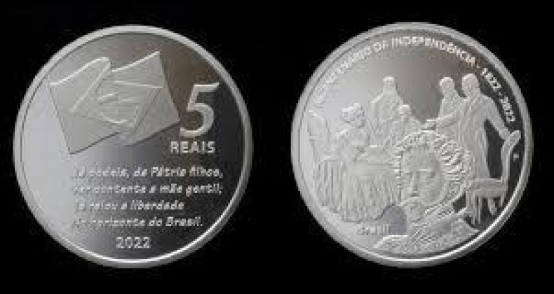 BC lança moeda de R$ 5 pelos 200 anos da 1ª Constituição do Brasil