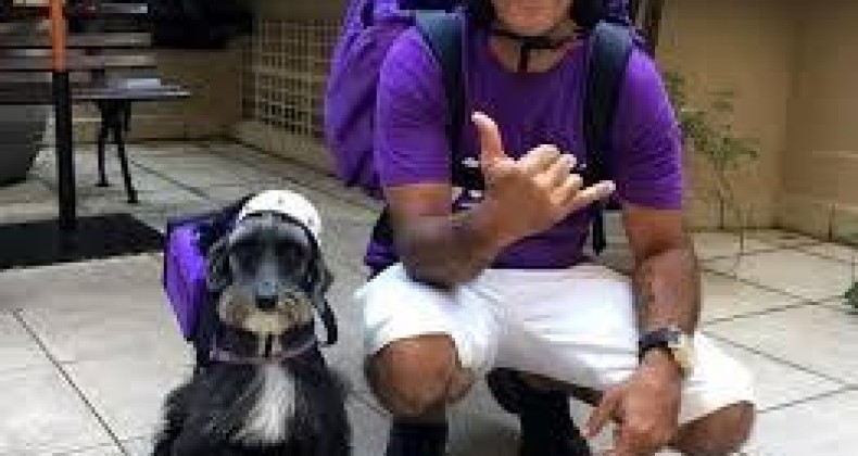 VÍDEO: Motoboy viraliza com cadelinha ‘entregadora’; dupla tem 329 mil seguidores