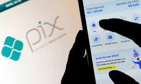 Aplicativo bancário para pagamento financeiro em Pix