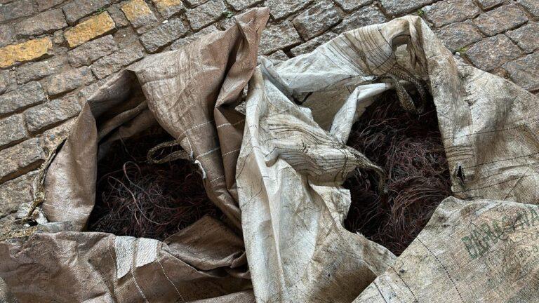 Mulher é presa com mais de 200 quilos de fios de cobre em ferro-velho na zona Sul