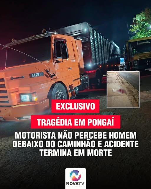 Homem que dormia embaixo de caminhão morre atropelado