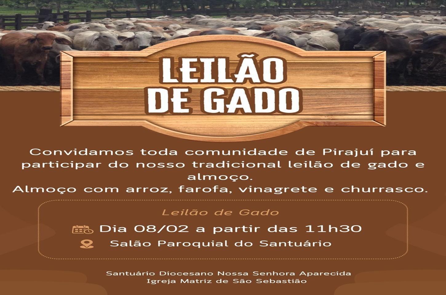 Leilão de Gado e almoço