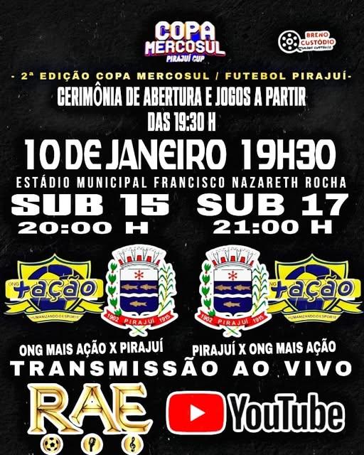 Pirajuí estreia Sábado contra ONG Mais Ação