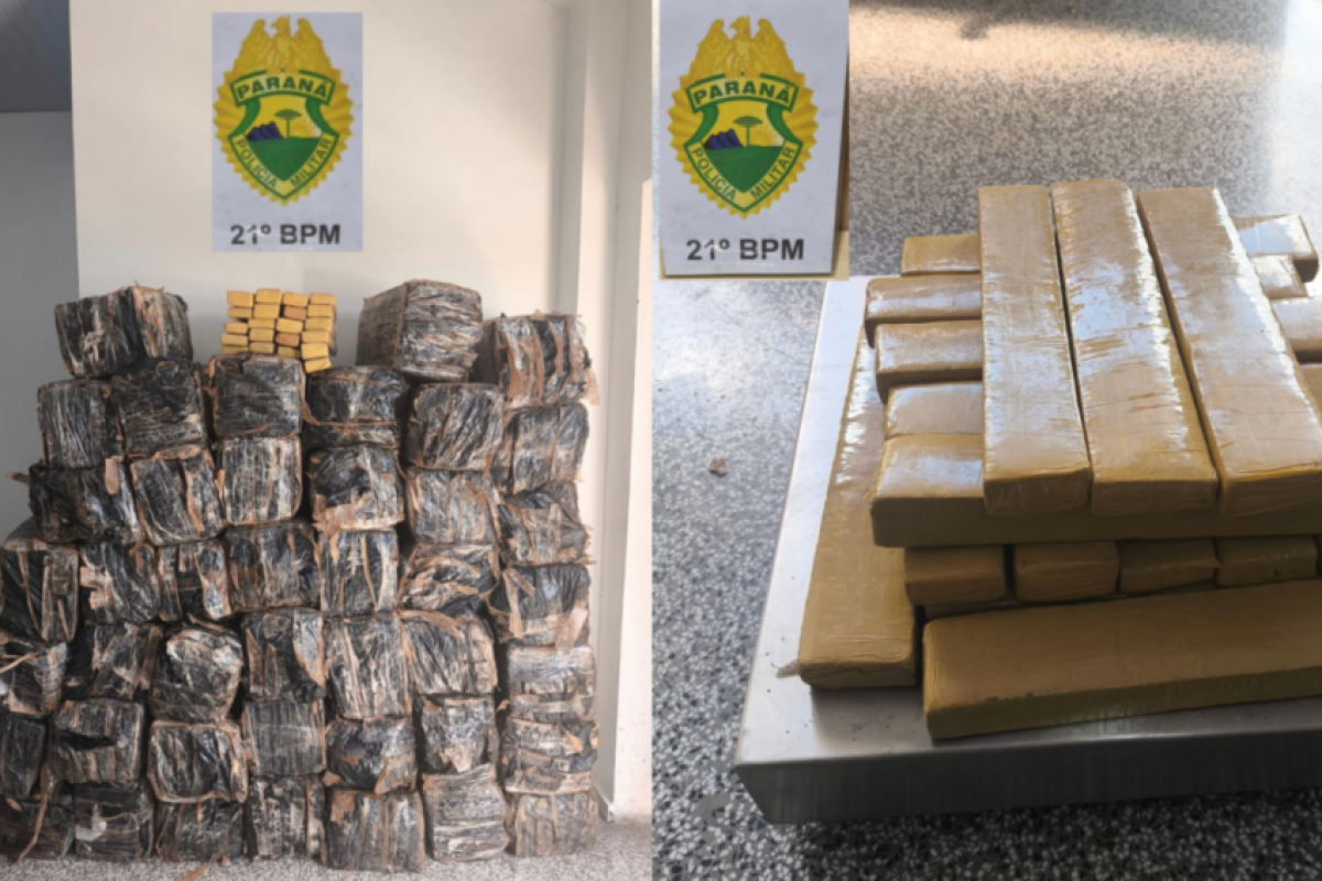 Adolescente capota caminhonete com 1 tonelada de maconha