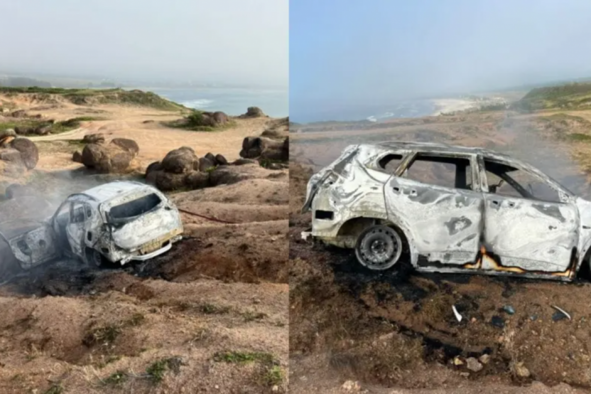 Corpo carbonizado é achado em carro incendiado