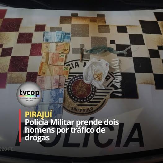 Polícia Militar prende dois homens por tráfico de drogas.