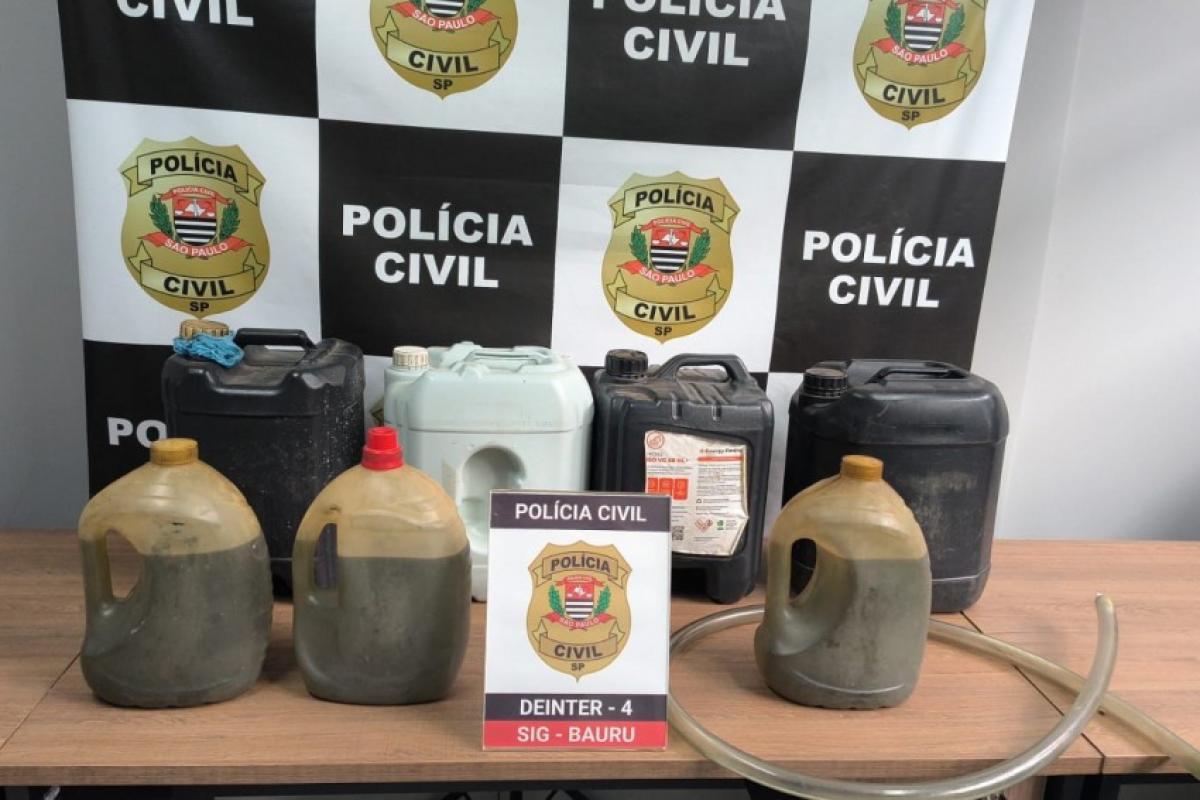 Bauru: preso suspeito de armazenar e vender combustíveis em casa