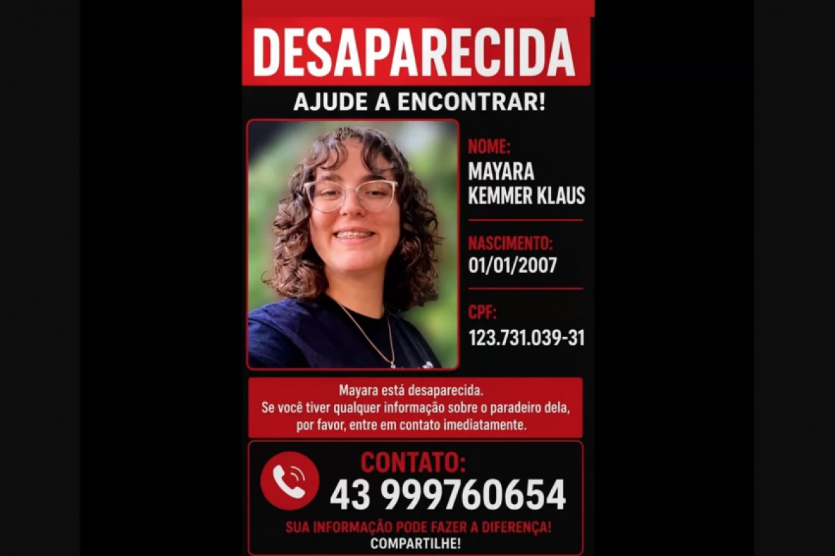 Estudante desaparece após trocar viagem de ônibus por carro