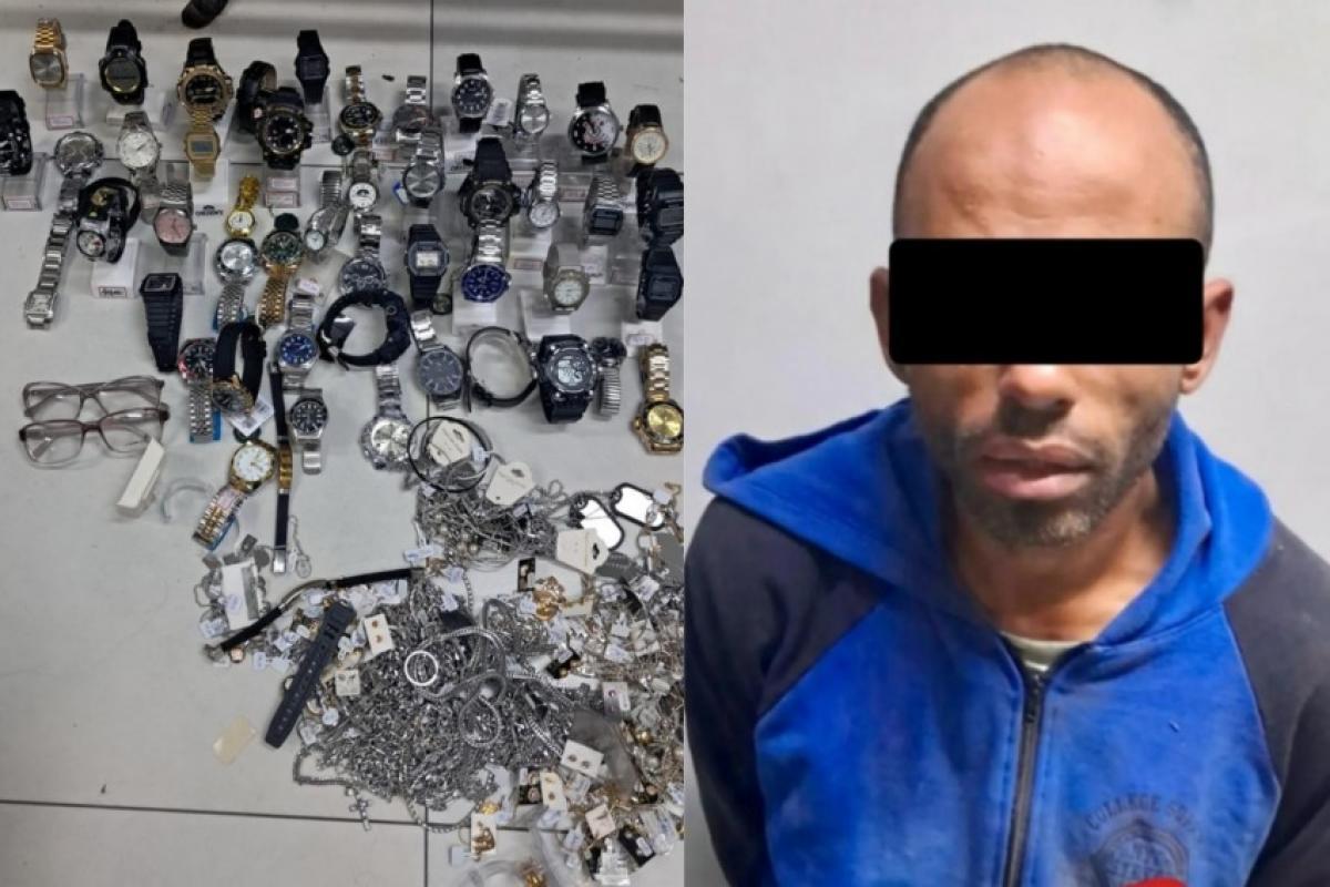 Homem foi preso pela 13.ª vez após furto de relojoaria em Bauru