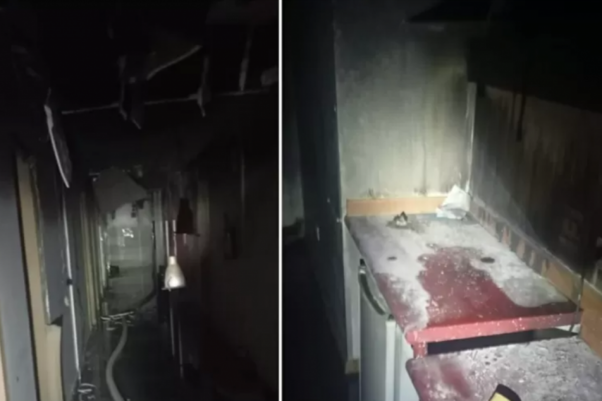Hóspedes usam corda de lençóis para escapar de hotel em chamas