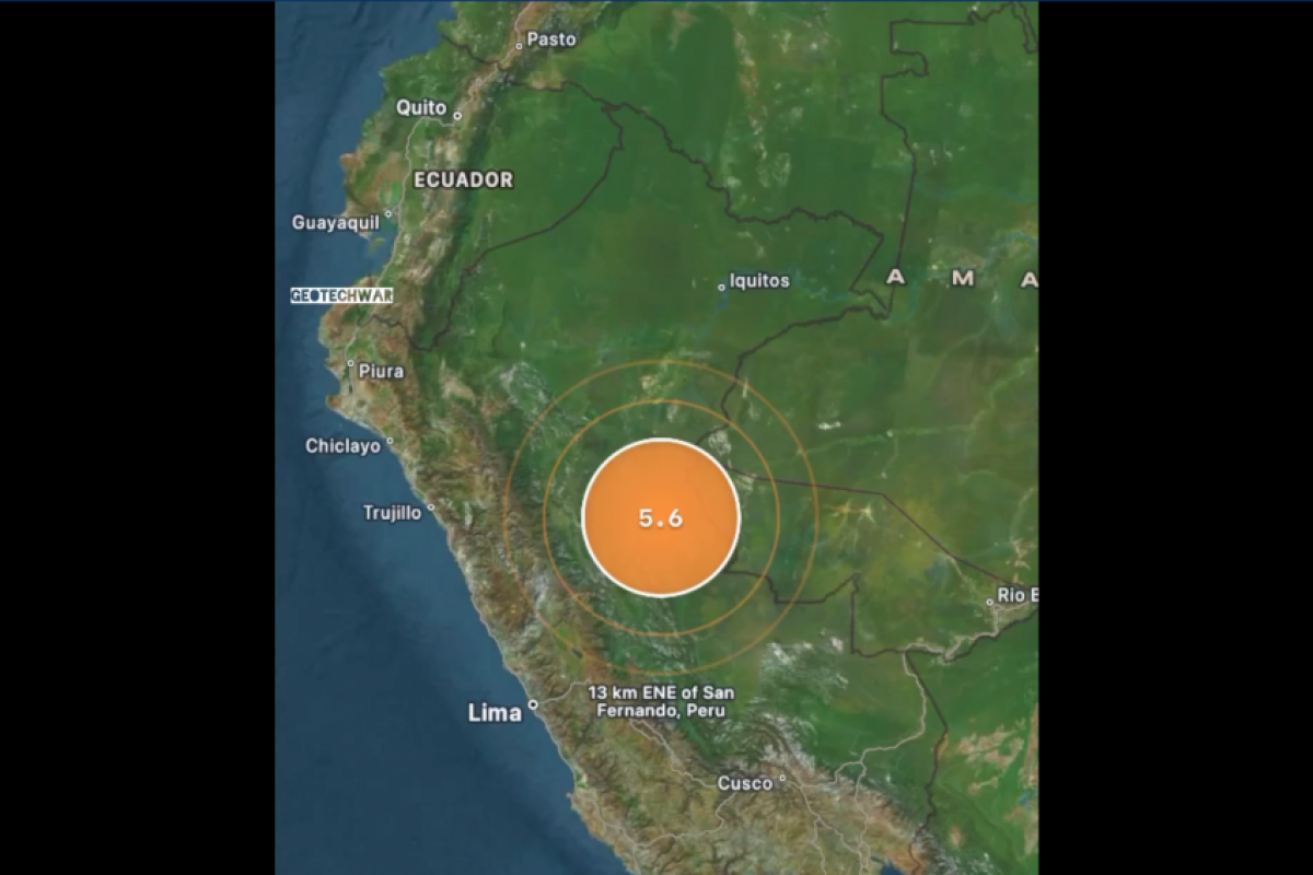 Terremoto de 5,6 atinge Peru perto da fronteira com Brasil; VÍDEO