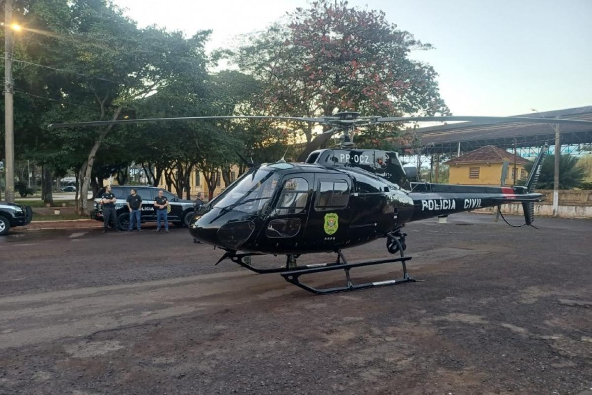 Operação contra tráfico mobiliza até helicóptero da Polícia Civil