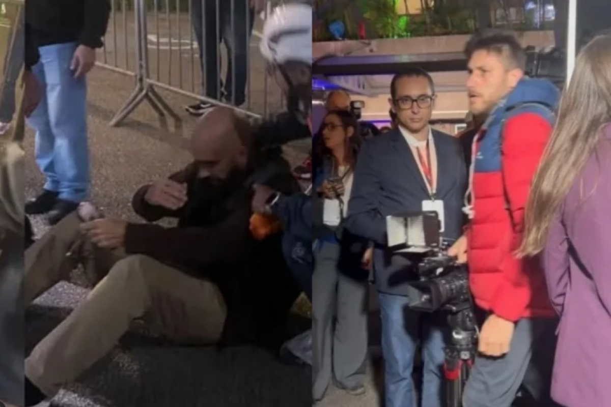 VEJA quando cinegrafista da Globo agride fotógrafo durante debate