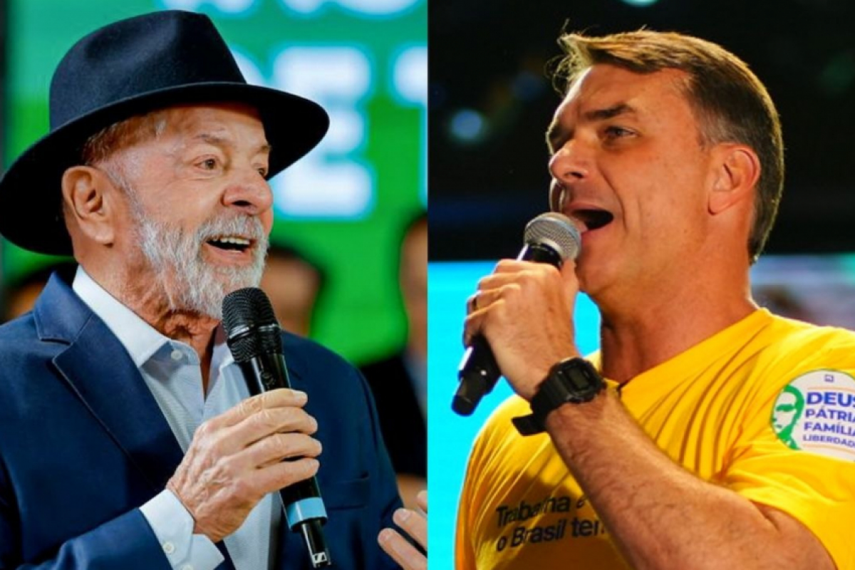 Lula e Flávio Bolsonaro empatam com 41% no 2º turno, diz Quaest