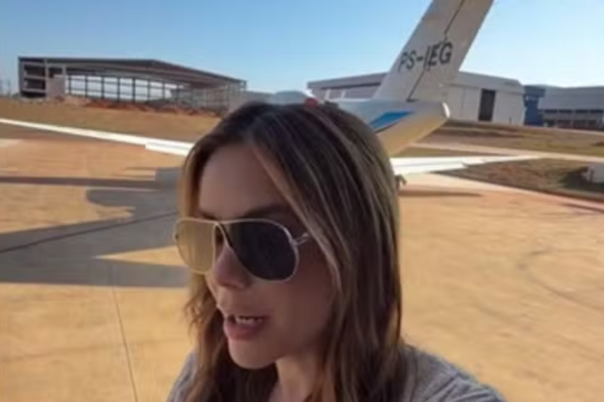 Susto no ar: Falha no avião interrompe voo de Mariana Fagundes