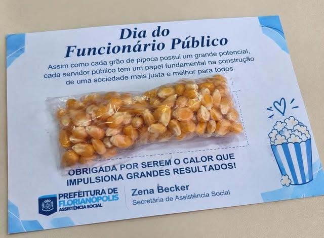 Prefeitura de Florianópolis presenteia milho cru a servidores